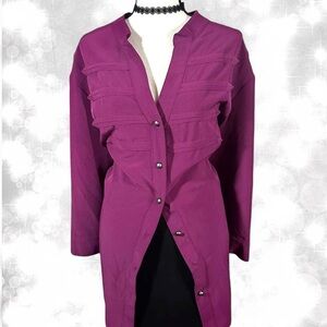 90s Style Fairycore Dark Purple Button Up Top